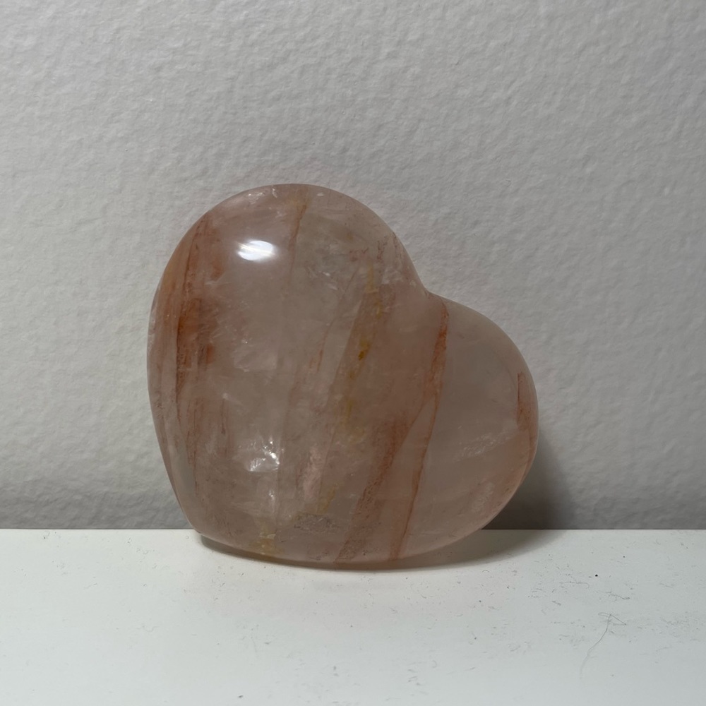 Pink Lemurian Heart Shaped Crystal
